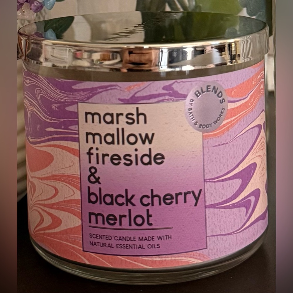 🆕🕯️ BATH & BODY WORKS “MARSHMALLOW FIRESIDE & BLACK CHERRY MERLOT” 3-WICK CANDLE